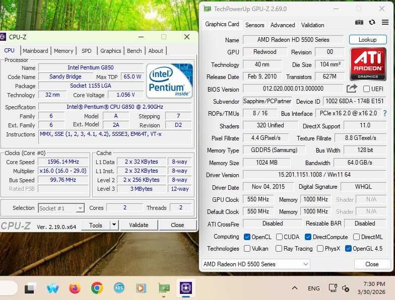 За Офис: Dual Pentium G850, HD 5550 , 8GB , SSD 120GB, 420W
