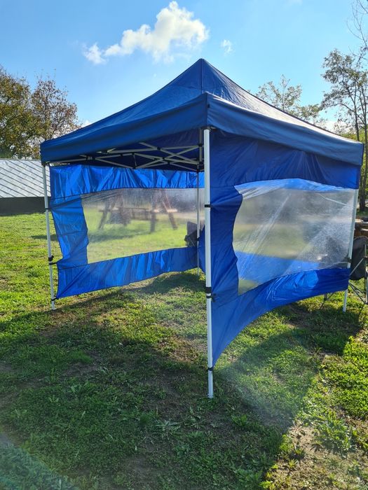 Cort pavilion 3×3 pliabil cu pereti cu geam !
