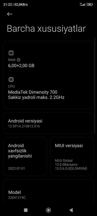Redmi note 11 5G internet 6 128