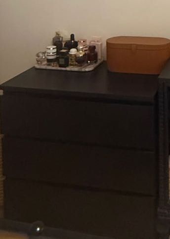 MALM
Vand Comodă Ikea, 3 sertare, negru-maro, 80x78 cm, Malm Ikea