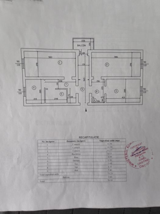 PF - Apartament 3 Camere  -  76 MP - Frumoasa Poitiers Continental
