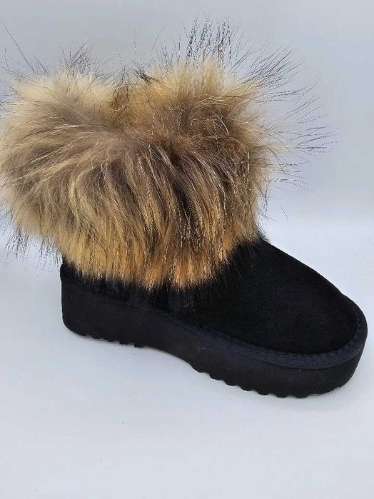 Ghete tip UGG - cu platoforma- blana naturala
