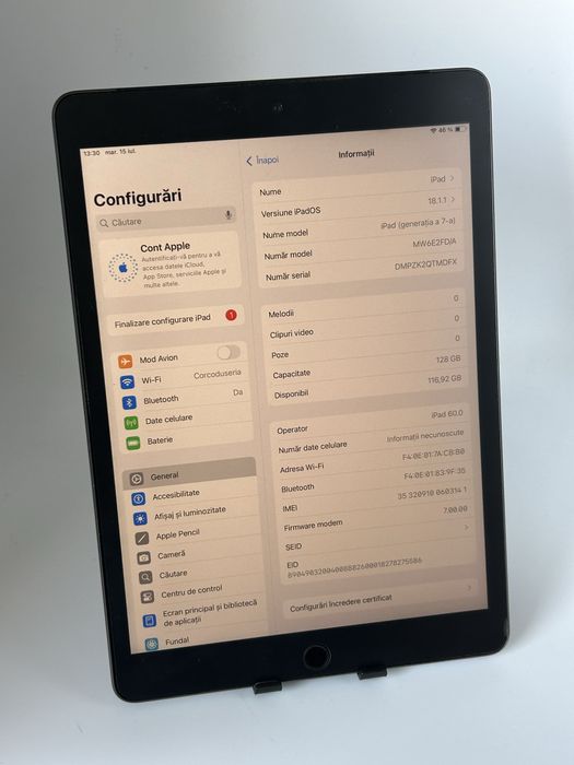 IPAD GEN 7, 10.2inch 128GB - SIM LTE 4G + Garantie