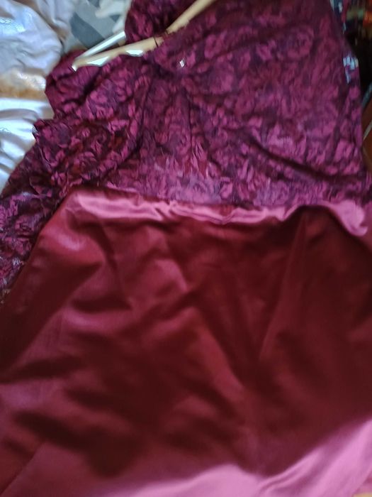 Rochie rosu burgund de ocazie domnisoara de onoare marimea 48 XXL