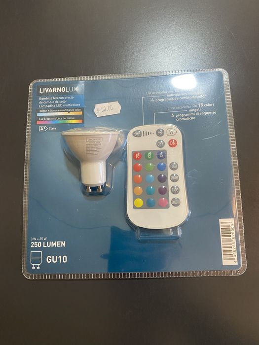 Bec led RGB 3W cu telecomanda.