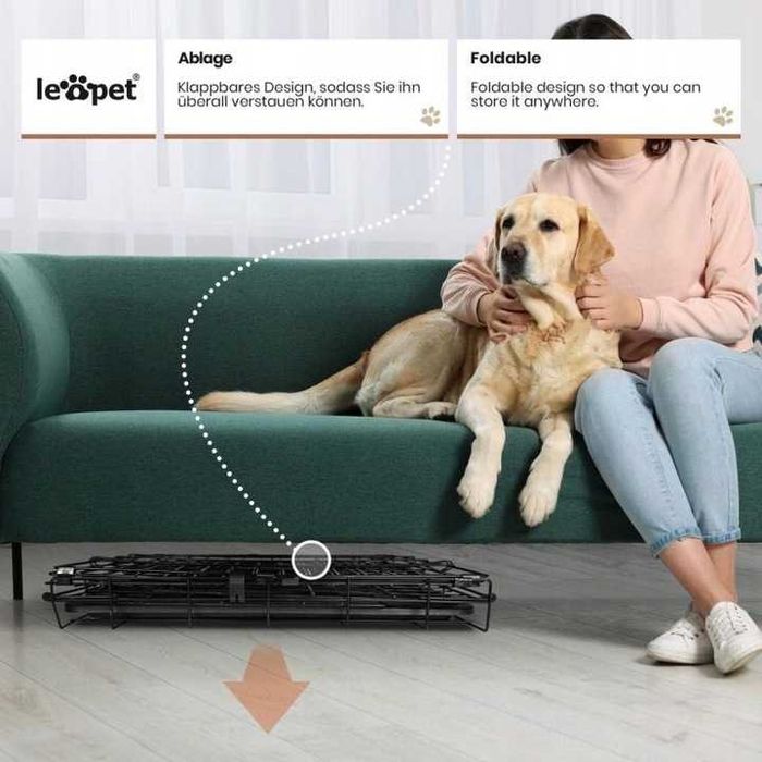 Сгъваема клетка за кучета Leopet 107 x 69 x 75,5 см XL