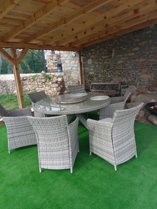 Градинсkа мебел  гарнитура комплет маса със 6 стола