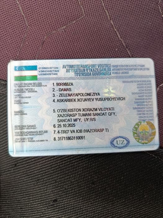 Damas 1 .90R988ZA Xolati yaxshi 1999yilni moshinni galishamz