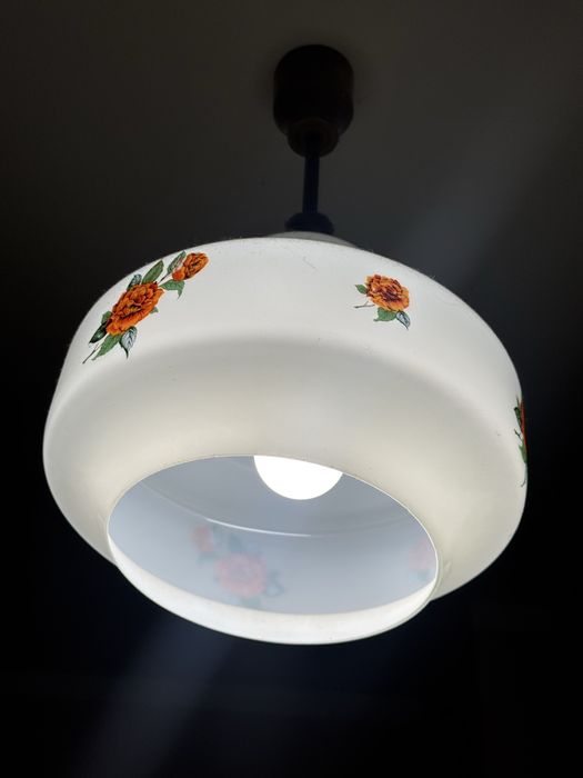 Полилей 2 бр -стъклен с флорален мотив