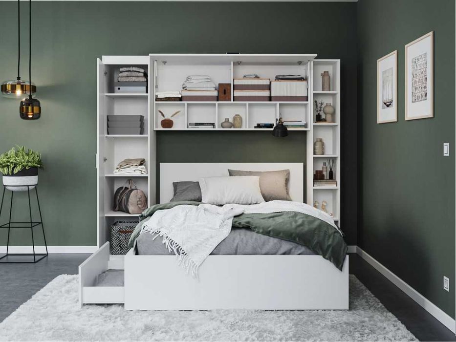 Set Dormitor Nordis 2.26m cu pat incadrat - Transport Gratuit