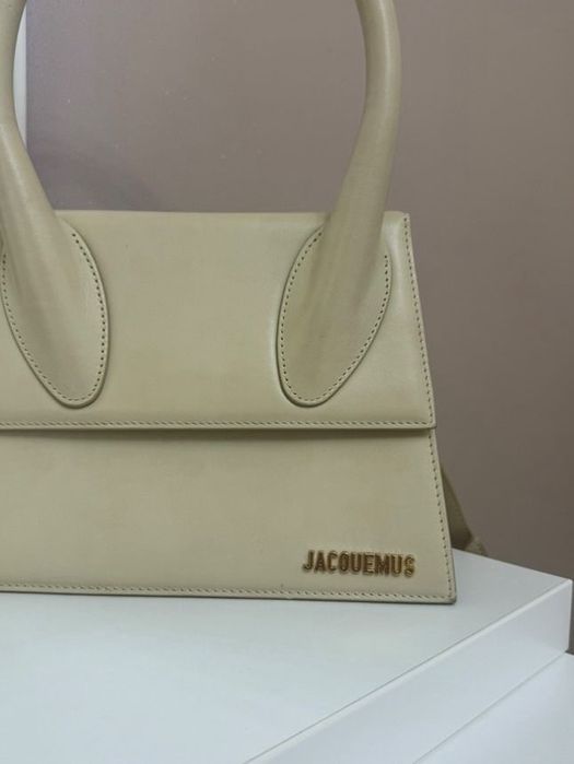 Geantă Jacquemus-Le Grand Chiquito tote bag, crem