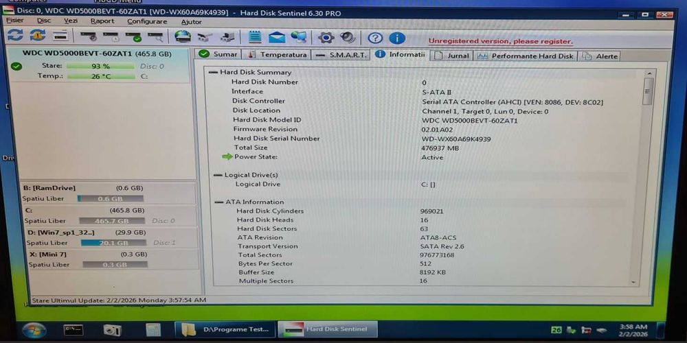 12.HDD Hard Disk Western Digital Scorpio Blue 500Gb 5400Rpm 8MB SATA 2