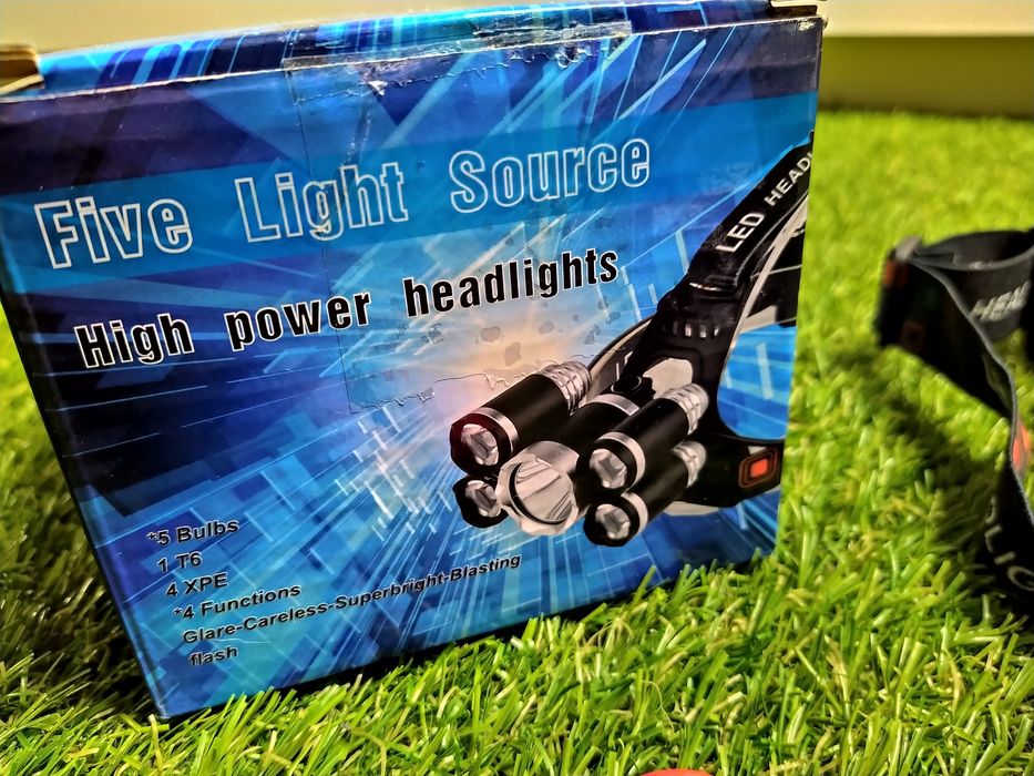 Lanterna frontala de cap cu Lupa si Zoom, 5 x T6 Led Cree Puternica!