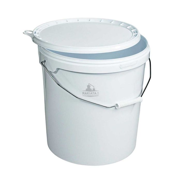 Пластмасова кофа 20 литра, бяла, с капак за хранителни цели, Бака,4418