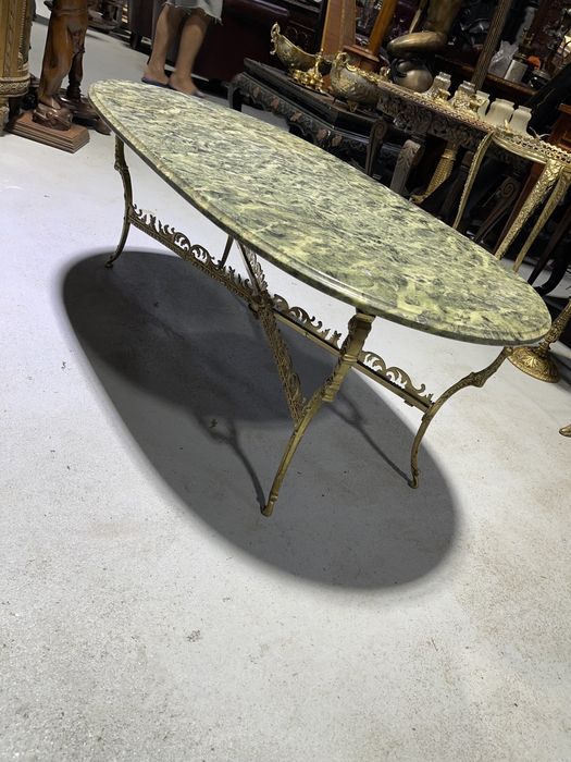 Masuta pentru cafea din bronz masiv cu blat de marmura