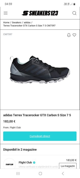 Ghete Adidas Terrex Tracerocker Gore-Tex Carbon, nr. 40 2/3 EU unisex