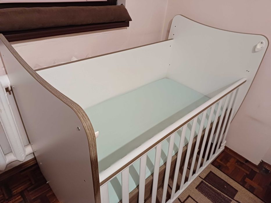 Бебешко / Детско легло LORELLI Matrix_60/120см._Бяло / Дъб