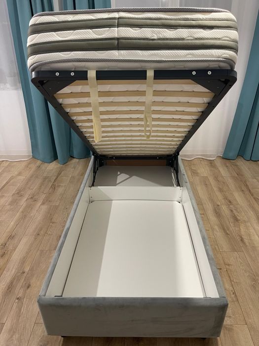 Pat tapitat  Amigo (Ambianta) 1 persoana 90x200 cu lada