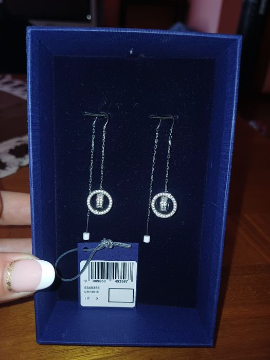 Cercei Swarovsky pentru ocazii. Din oțel inoxidabil placat cu rodiu!!