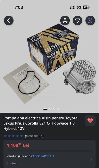 Pompa de apa + termostat Aisin Toyota