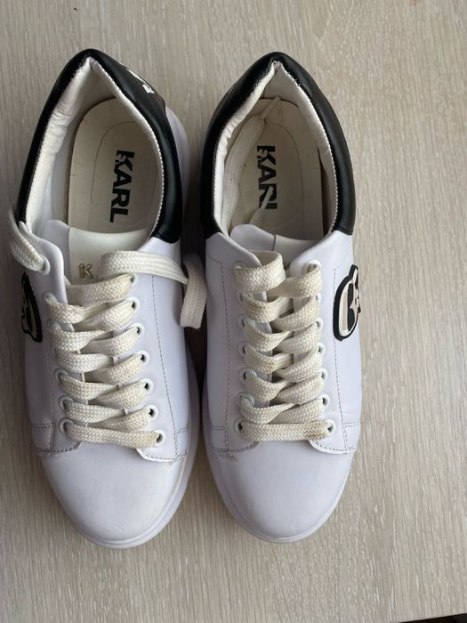 Кеды белые на высокой платформе Karl Lagerfeld