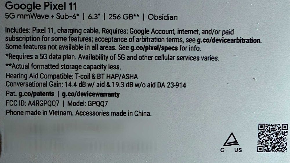 Google Pixel 11 256 Dual eSIM - 5G, Верифицирован