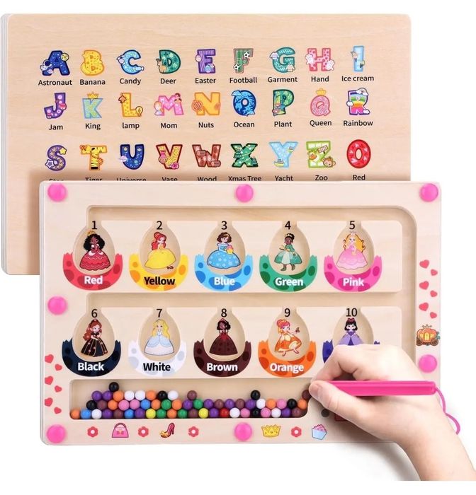 Jucărie Montessori Magnetică – Labirint Educativ Culori și Numere