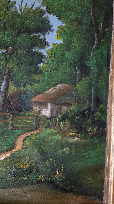 Tablou vechi pictat in ulei 60-80 cm