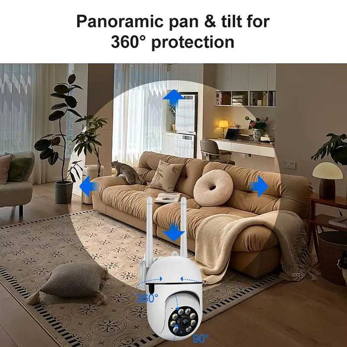 Cameră de interior inteligentă HD 1080P wifi 2.4, Full HD, 2 MP