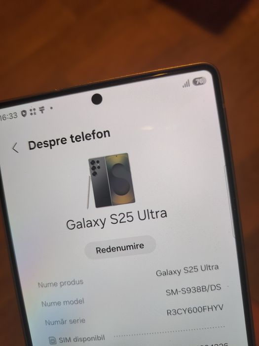 Samsung S25 ultra 12/256 GB liber rețea garanție altex 10 luni
