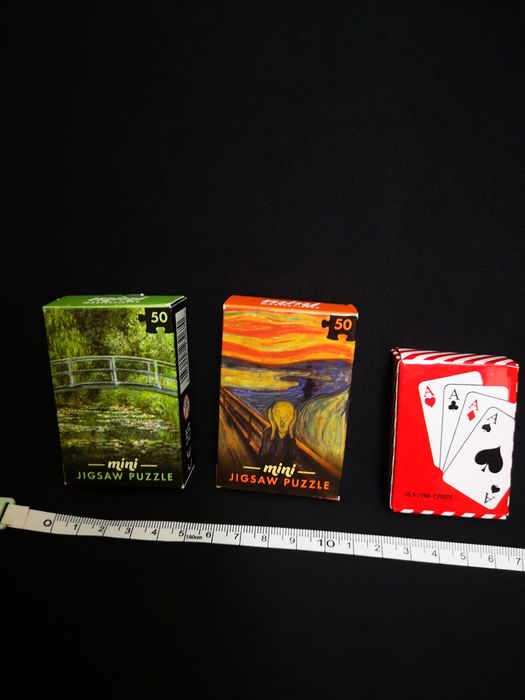 Set/Lot Mini joc de carti si Mini Puzzle picturi - 7x5x2 cm