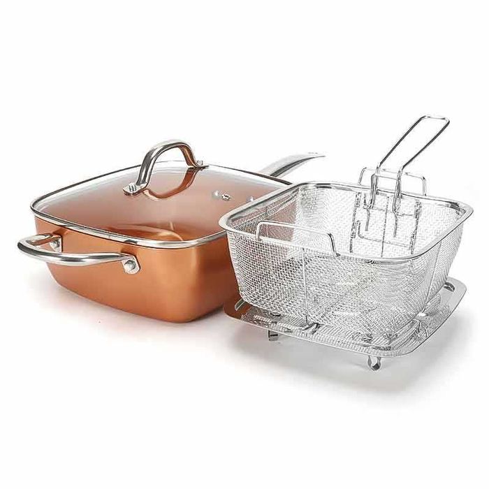 Мултифункционален тиган – керамичен, незалепващ, 5 функции на работа