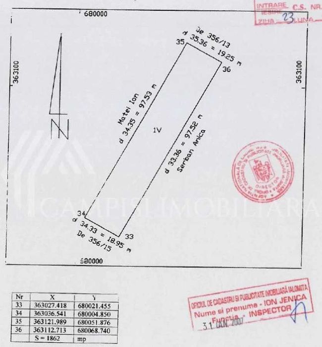 Teren agricol extravilan 1862 mp – vie productivă – Grivița, Ialomița