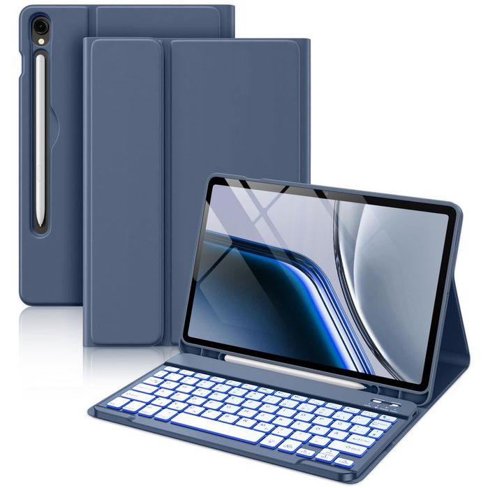 Husă Samsung Tab S9/S10 FE cu tastatură iluminată