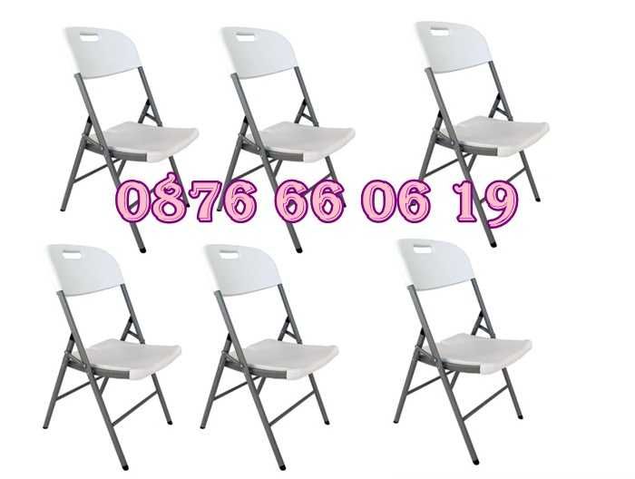 Комплект Сгъваема маса за кетъринг 180/74 см с 6 бр. сгъваеми кетъринг столове