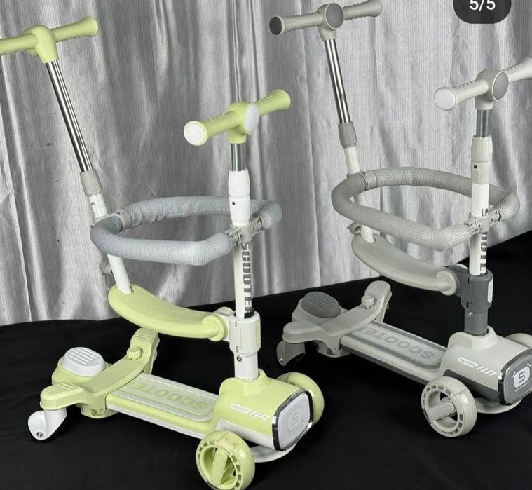 Музыкальный трехколесный самокат Трансформер 5в1