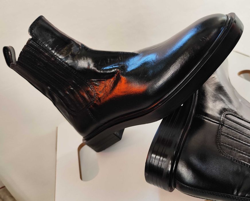 Ghete chelsea plain toe 40.5 41 ZARA NOI piele naturala moale negru
