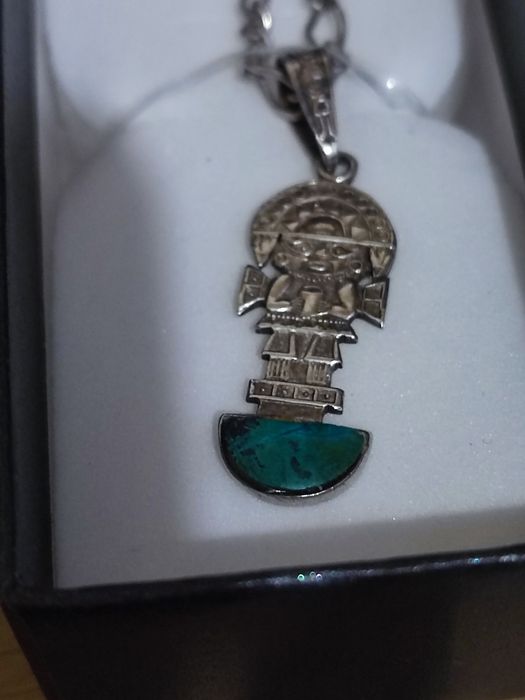 Pandantiv vintage Quetzalcoatl – argint 925 & email cloisonné, Mexic