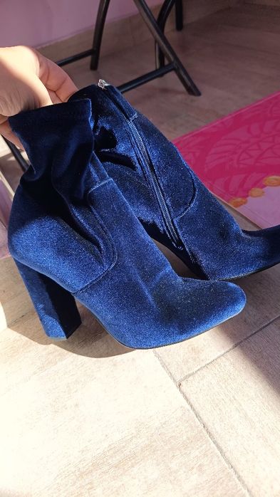 Botine ghete catifea albastre Steve Madden 37