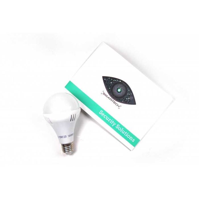 Microfon Spion si Reportofon Spion Integrat in Bec Econimic 12W- Control prin Aplicatie (iOS / Android) SMT SECURITY