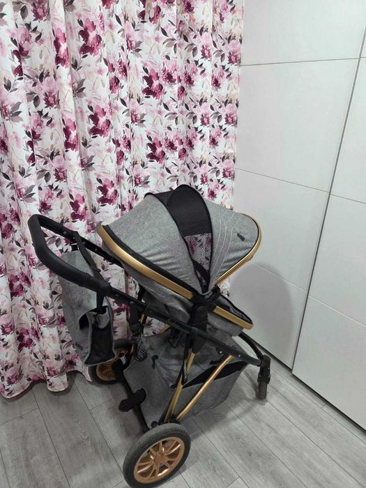 Комбинирана детска количка Moni MIDAS сива