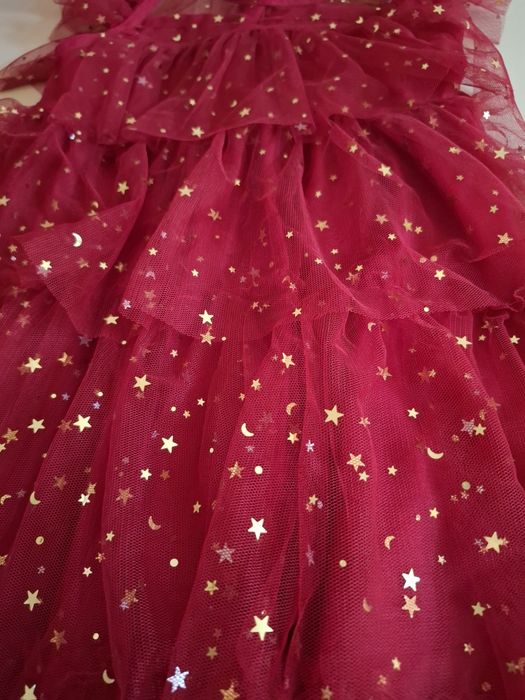 Бордовое детское платье