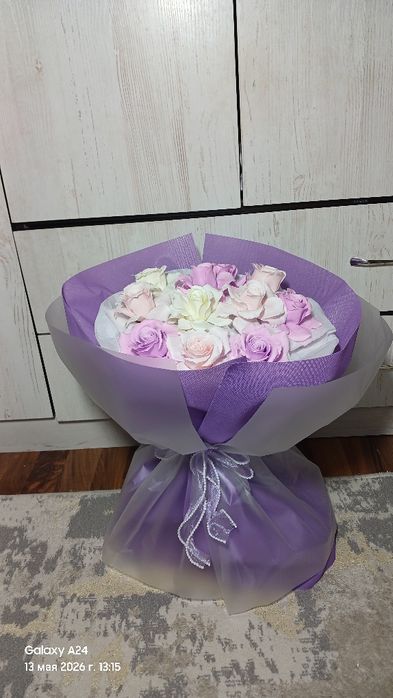 Букет из мыльных роз