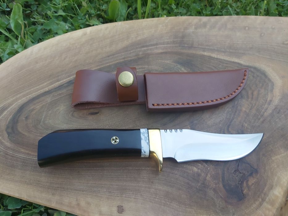 Висококачествен ловен нож стомана D2 с кожена кания,LN406