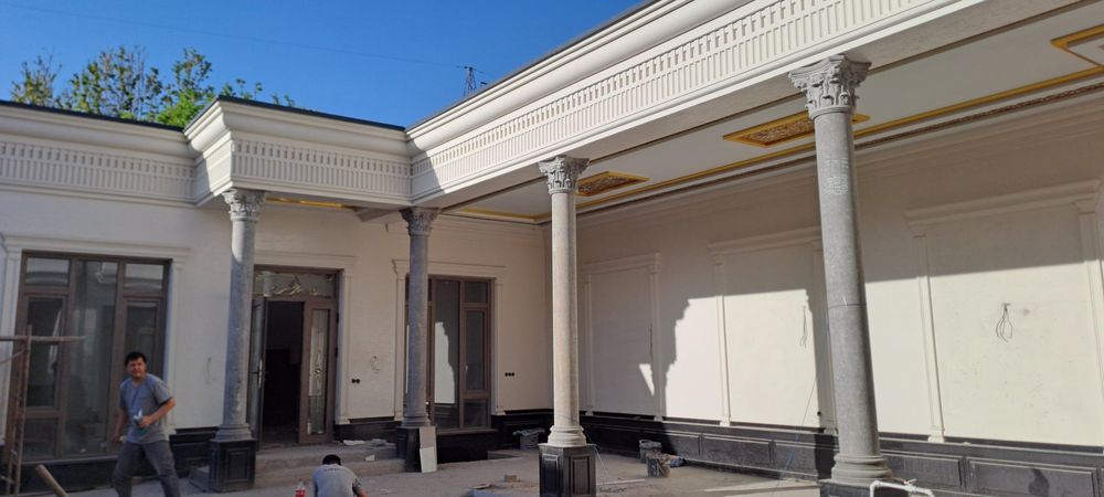 Binolarning tashqi interyeri uchun fibrobeton tyagalar