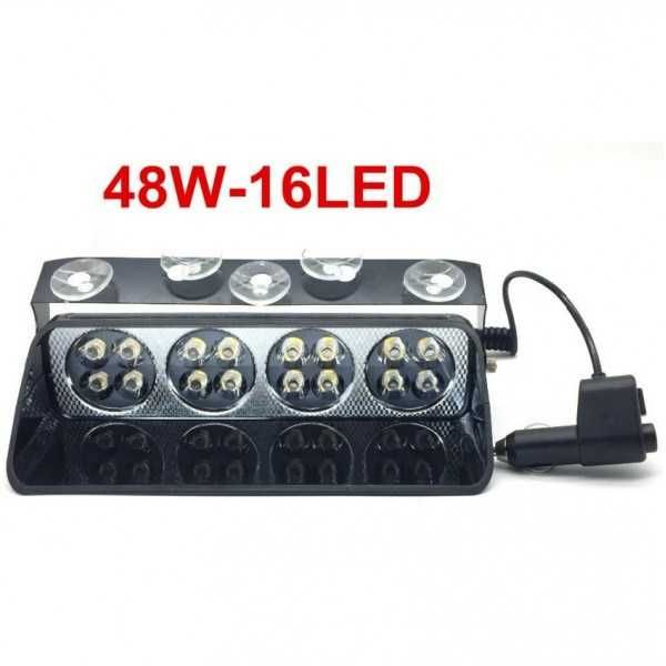 Аварийна сигнална LED лампа 12V блиц оранжева светлина-32022