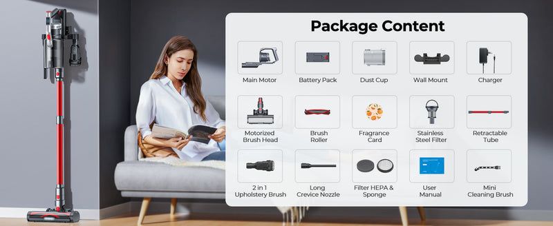 Безжична прахосмукачка LARESAR ELITE S6 48Kpa, 450W 55min 2x HEPA