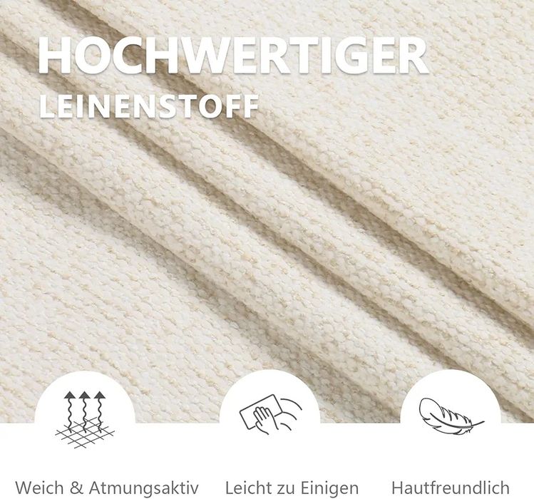 NOU Set 6 scaune fixe, cream, textil