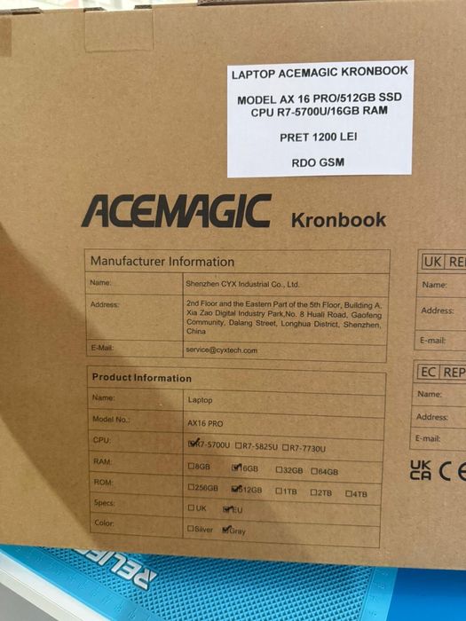 Laptop Acemagic Ax 16 Pro Nou/Garantie