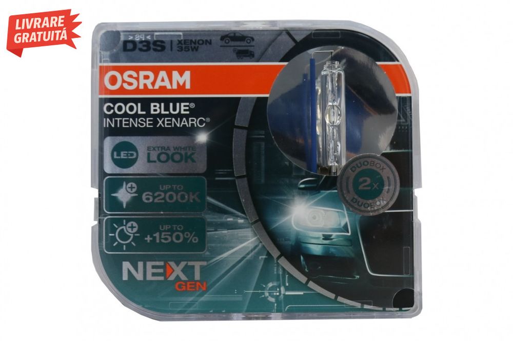 Set 2 Becuri Auto Xenon OSRAM XENARC COOL BLUE INTENSE NEXT GEN D3S HI